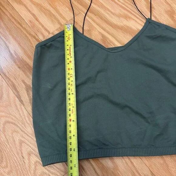 Free People Intimately Skinny Strap Brami Crop Top Brown Green Womens M/L - Picture 7 of 7